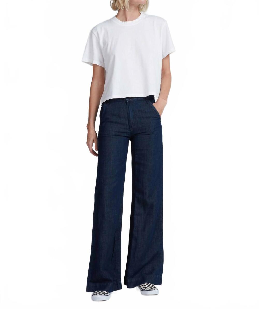 NEW ASKK NY high rise denim trouser in indigo